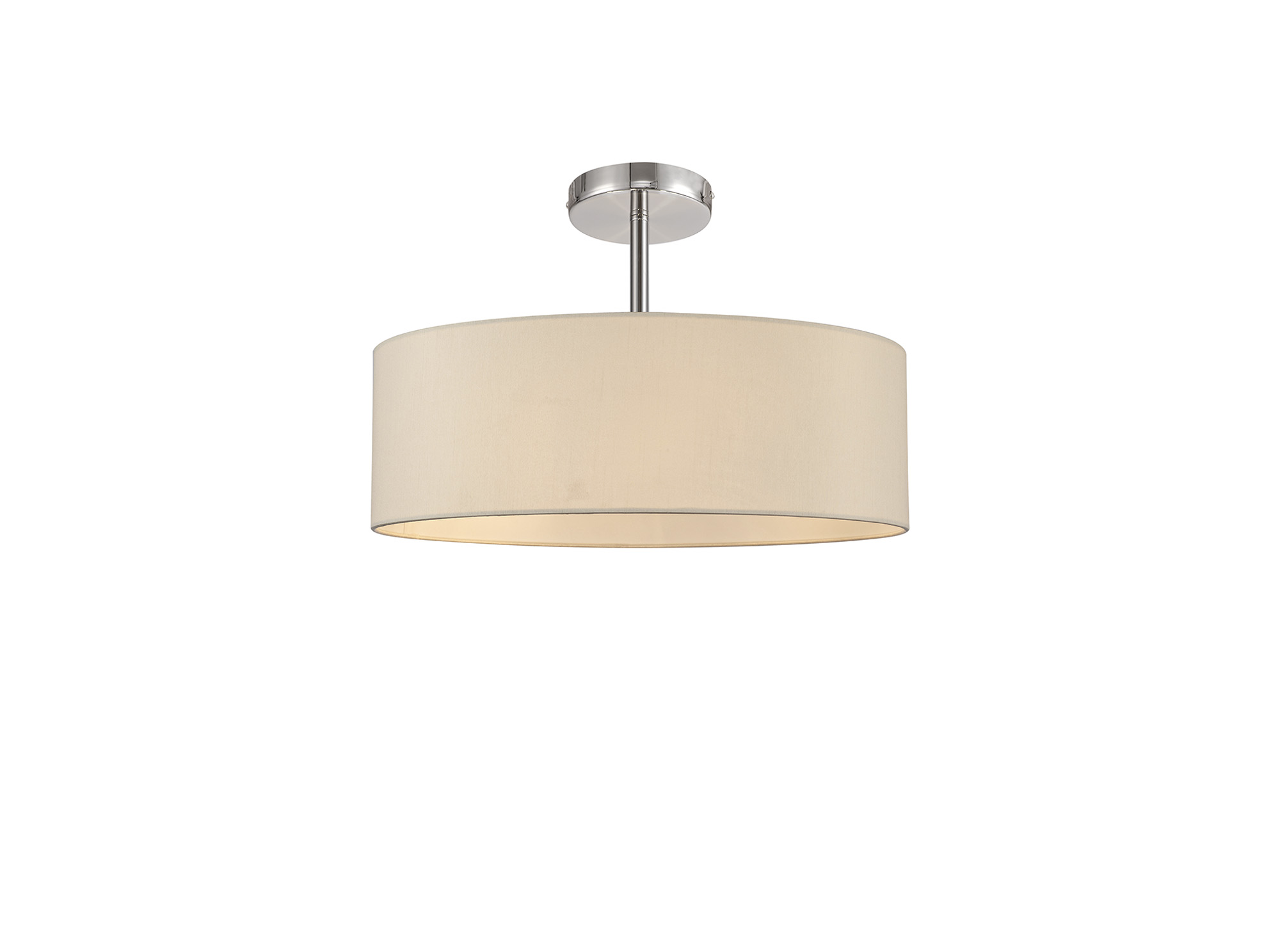 DK0734  Baymont 45cm, Semi Flush 5 Light Polished Chrome, Ivory Pearl/White